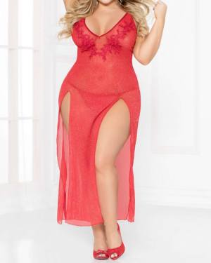 All that Glitters Two Piece Gown Set, Red