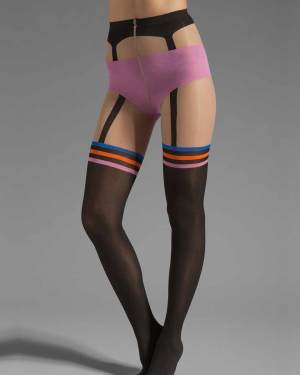 Pretty Polly Colored Suspender Knicker Tights, One Size